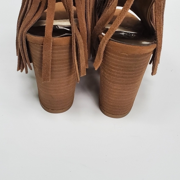 Carlos Santana Jasper 2 Fringe Peep Toe Bootie Size 9.5 - Picture 7 of 12